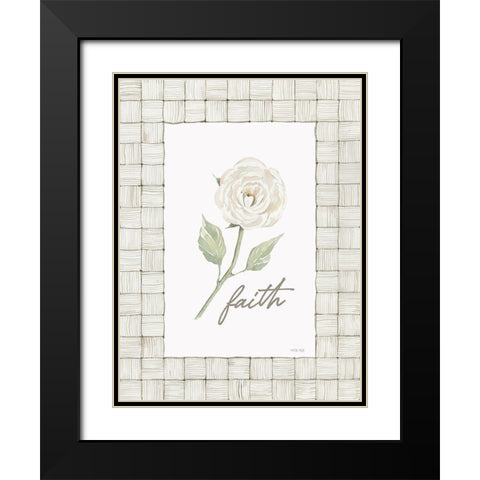Faith Flower Black Modern Wood Framed Art Print with Double Matting by Jacobs, Cindy