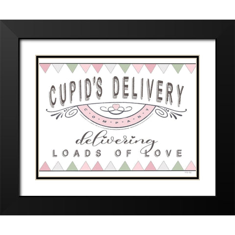 Cupids Delivery - Loads of Love Black Modern Wood Framed Art Print with Double Matting by Jacobs, Cindy