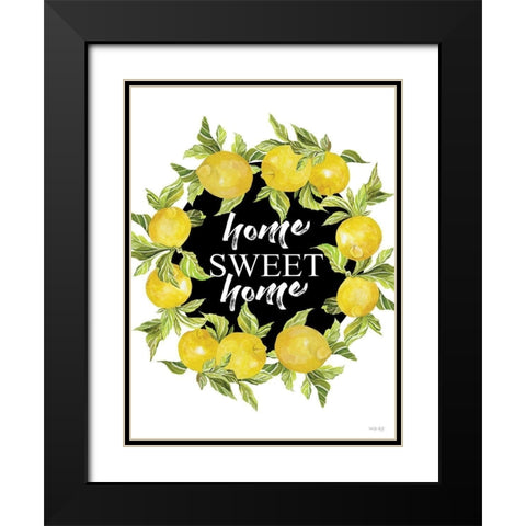 Home Sweet Home Lemons Black Modern Wood Framed Art Print with Double Matting by Jacobs, Cindy