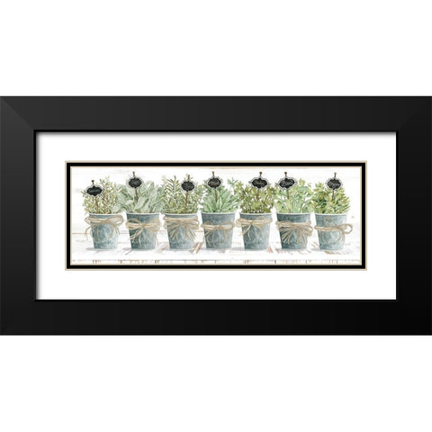 Herbs in a Row Black Modern Wood Framed Art Print with Double Matting by Jacobs, Cindy