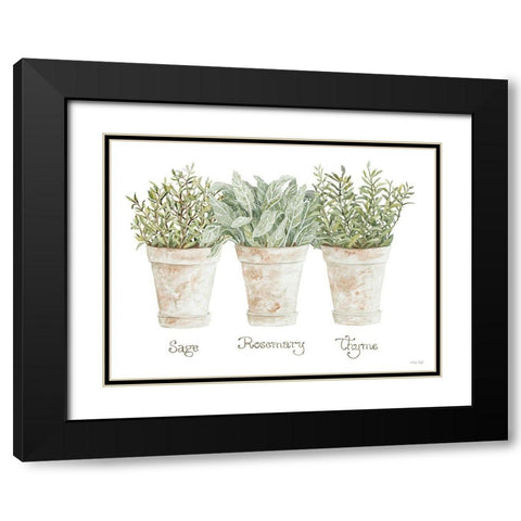 Herb Trio Black Modern Wood Framed Art Print with Double Matting by Jacobs, Cindy
