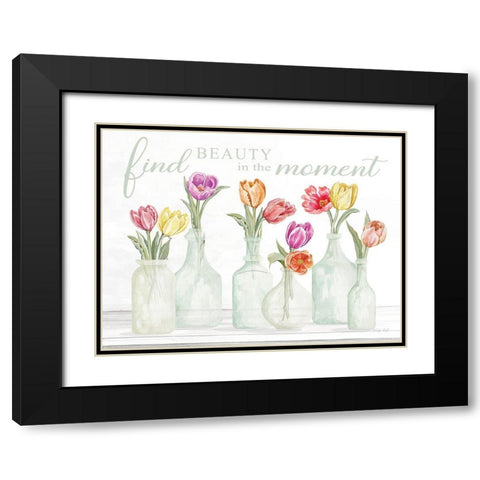 Find Beauty in the Moment Black Modern Wood Framed Art Print with Double Matting by Jacobs, Cindy