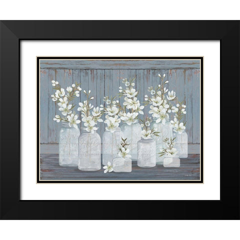 Floral Blooms Black Modern Wood Framed Art Print with Double Matting by Jacobs, Cindy