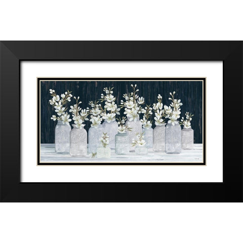 Spring Blooms in a Row Black Modern Wood Framed Art Print with Double Matting by Jacobs, Cindy