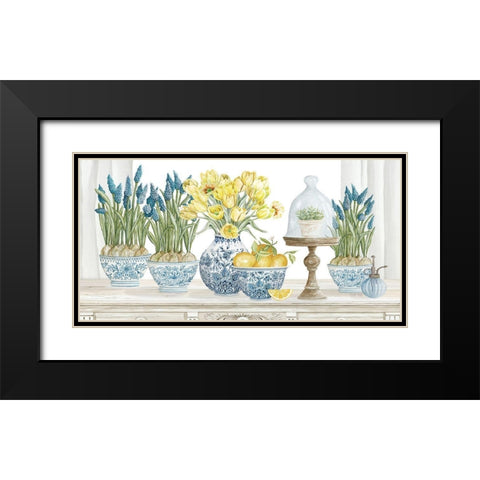 Spring Blooms Black Modern Wood Framed Art Print with Double Matting by Jacobs, Cindy