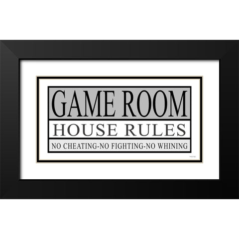 Game Room House Rules II Black Modern Wood Framed Art Print with Double Matting by Jacobs, Cindy