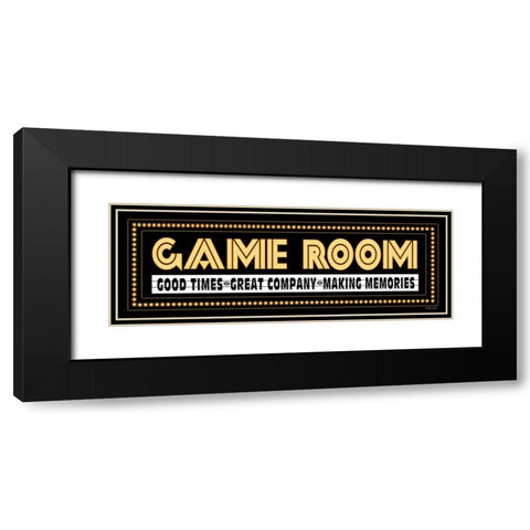 Game Room Sign Black Modern Wood Framed Art Print with Double Matting by Jacobs, Cindy