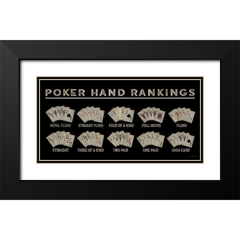 Poker Hand Ranking Black Modern Wood Framed Art Print with Double Matting by Jacobs, Cindy