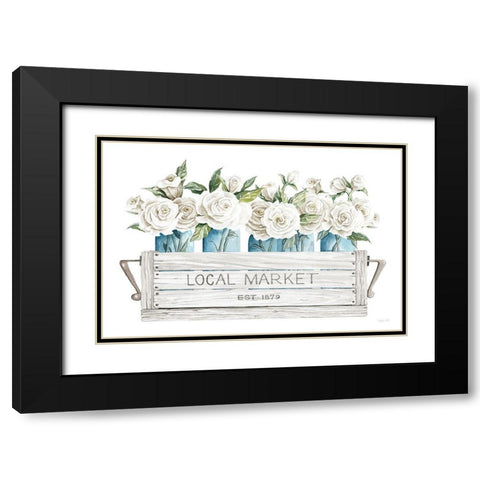 Local Market Flowers Black Modern Wood Framed Art Print with Double Matting by Jacobs, Cindy