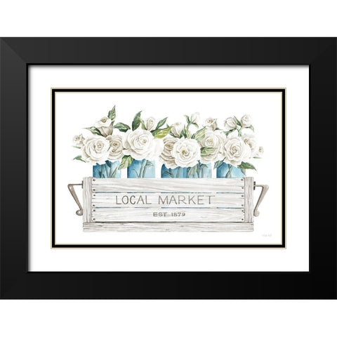 Local Market Flowers Black Modern Wood Framed Art Print with Double Matting by Jacobs, Cindy
