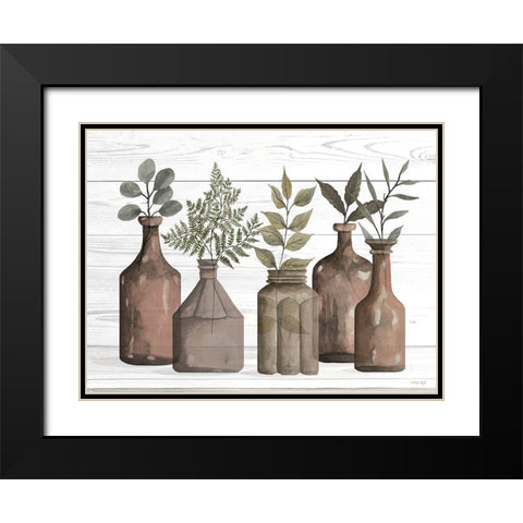 Cappuccino Bottles II Black Modern Wood Framed Art Print with Double Matting by Jacobs, Cindy