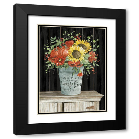 Colors of Fall Floral Black Modern Wood Framed Art Print with Double Matting by Jacobs, Cindy