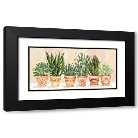 Aztec Potted Plants in a Row Black Modern Wood Framed Art Print with Double Matting by Jacobs, Cindy