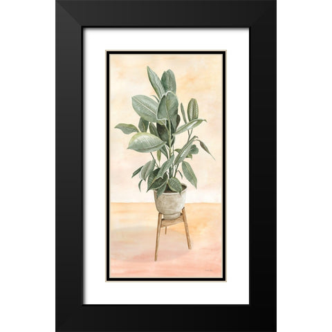 Plant Stand Pot of Flowers IV Black Modern Wood Framed Art Print with Double Matting by Jacobs, Cindy