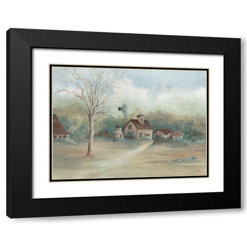 Barns in the Distance Black Modern Wood Framed Art Print with Double Matting by Jacobs, Cindy