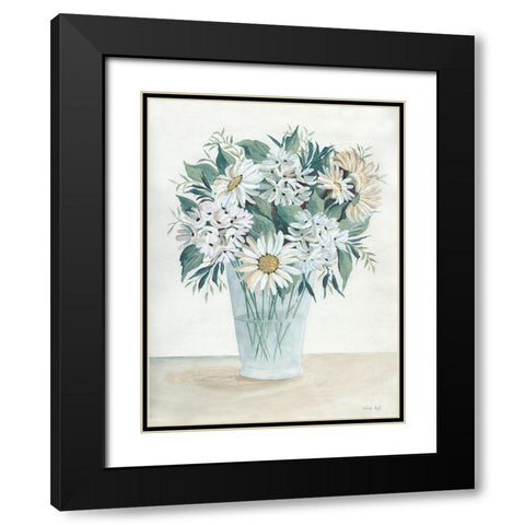 Daisy Delight Black Modern Wood Framed Art Print with Double Matting by Jacobs, Cindy