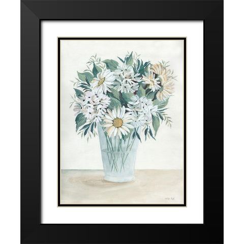 Daisy Delight Black Modern Wood Framed Art Print with Double Matting by Jacobs, Cindy