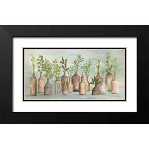 Greenery in Bottles III Black Modern Wood Framed Art Print with Double Matting by Jacobs, Cindy
