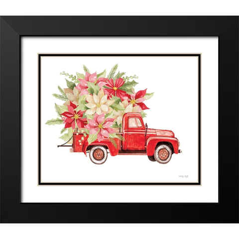 Poinsettia Pickup Black Modern Wood Framed Art Print with Double Matting by Jacobs, Cindy