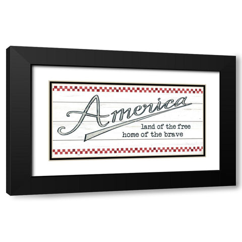 America - Land of the Free Black Modern Wood Framed Art Print with Double Matting by Jacobs, Cindy