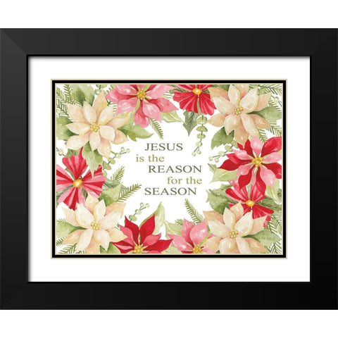 Jesus is the Reason for the Season Black Modern Wood Framed Art Print with Double Matting by Jacobs, Cindy