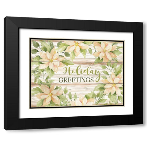 Holiday Greetings Black Modern Wood Framed Art Print with Double Matting by Jacobs, Cindy