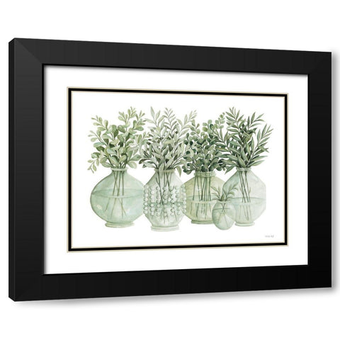 Simply Sage II Black Modern Wood Framed Art Print with Double Matting by Jacobs, Cindy