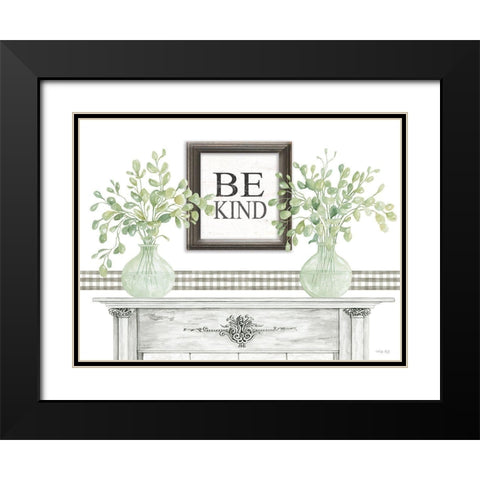Be Kind Table Black Modern Wood Framed Art Print with Double Matting by Jacobs, Cindy
