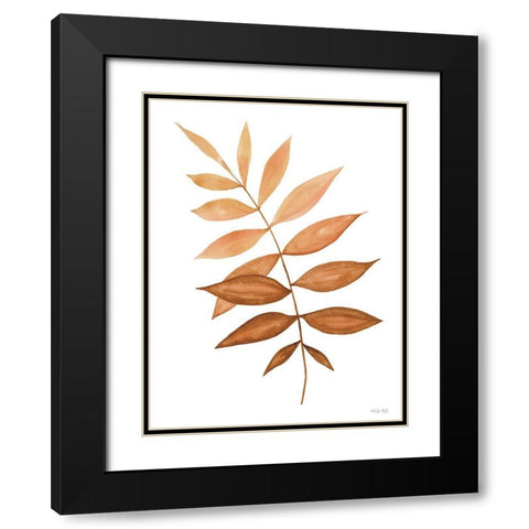 Fall Leaf Stem II Black Modern Wood Framed Art Print with Double Matting by Jacobs, Cindy