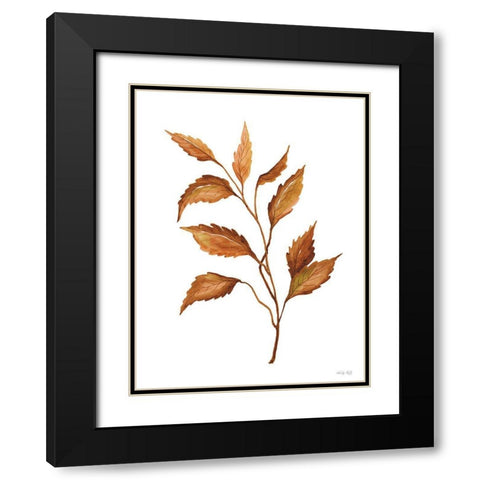 Fall Leaf Stem IV Black Modern Wood Framed Art Print with Double Matting by Jacobs, Cindy