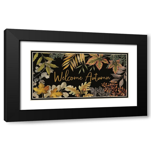 Welcome Autumn Black Modern Wood Framed Art Print with Double Matting by Jacobs, Cindy