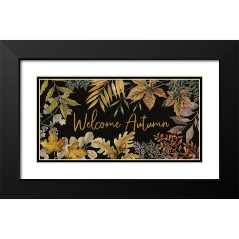 Welcome Autumn Black Modern Wood Framed Art Print with Double Matting by Jacobs, Cindy