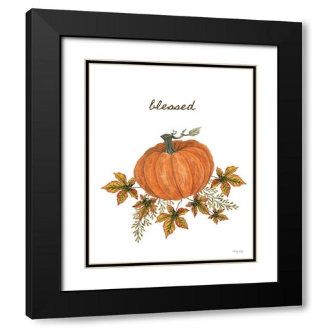 Blessed Pumpkin Black Modern Wood Framed Art Print with Double Matting by Jacobs, Cindy