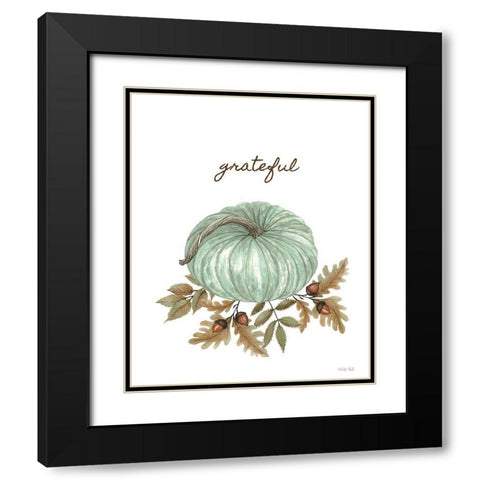 Grateful Pumpkin Black Modern Wood Framed Art Print with Double Matting by Jacobs, Cindy