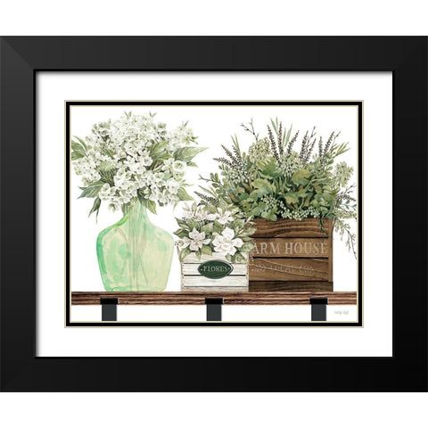 Farm House Florals Black Modern Wood Framed Art Print with Double Matting by Jacobs, Cindy