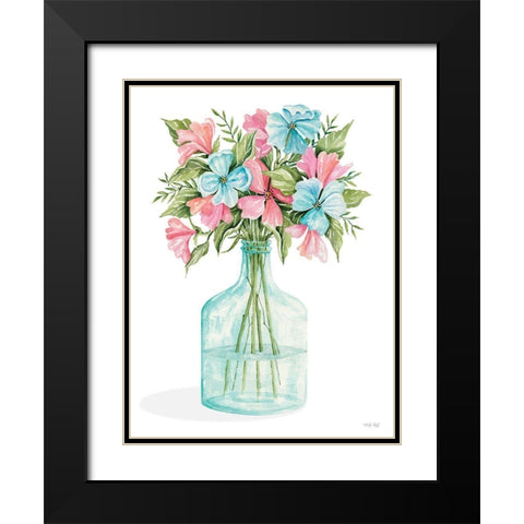 Pretty Posies I Black Modern Wood Framed Art Print with Double Matting by Jacobs, Cindy