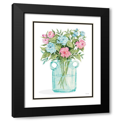 Pretty Posies II Black Modern Wood Framed Art Print with Double Matting by Jacobs, Cindy