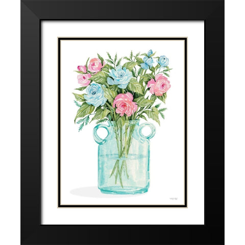 Pretty Posies II Black Modern Wood Framed Art Print with Double Matting by Jacobs, Cindy