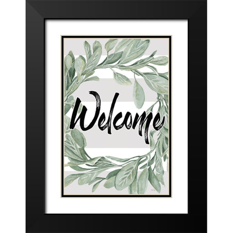 Welcome Black Modern Wood Framed Art Print with Double Matting by Jacobs, Cindy