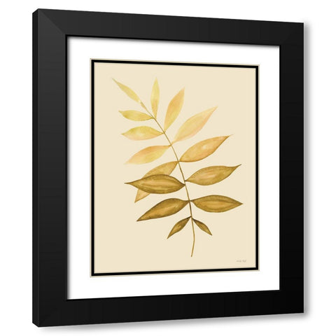 Golden Fern Black Modern Wood Framed Art Print with Double Matting by Jacobs, Cindy