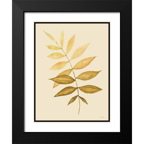 Golden Fern Black Modern Wood Framed Art Print with Double Matting by Jacobs, Cindy