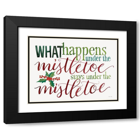 Under the Mistletoe  Black Modern Wood Framed Art Print with Double Matting by Jacobs, Cindy