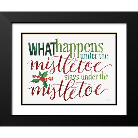 Under the Mistletoe  Black Modern Wood Framed Art Print with Double Matting by Jacobs, Cindy