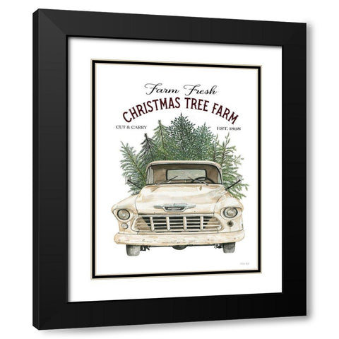 Christmas Tree Farm Black Modern Wood Framed Art Print with Double Matting by Jacobs, Cindy