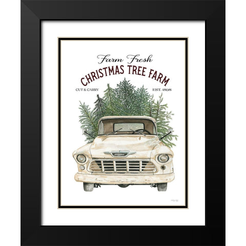 Christmas Tree Farm Black Modern Wood Framed Art Print with Double Matting by Jacobs, Cindy