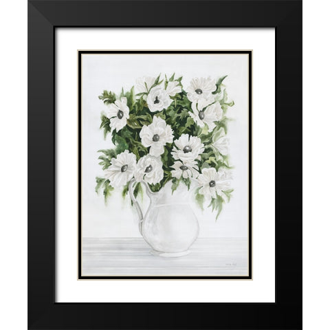 Pitcher of Poppies Black Modern Wood Framed Art Print with Double Matting by Jacobs, Cindy