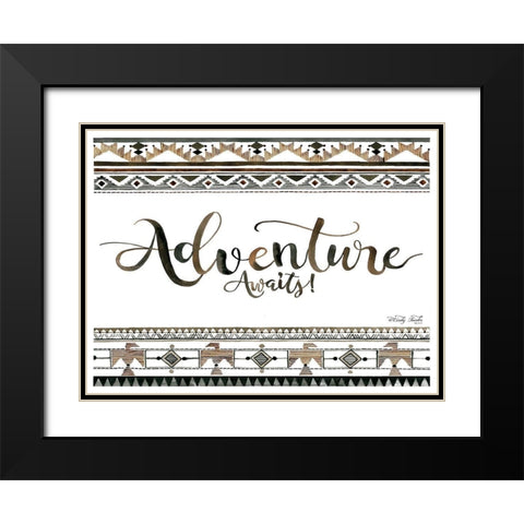 Adventure Awaits Black Modern Wood Framed Art Print with Double Matting by Jacobs, Cindy