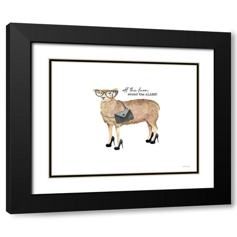 Off the Farm, Sound the Alarm! Black Modern Wood Framed Art Print with Double Matting by Jacobs, Cindy