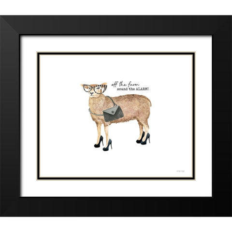 Off the Farm, Sound the Alarm! Black Modern Wood Framed Art Print with Double Matting by Jacobs, Cindy
