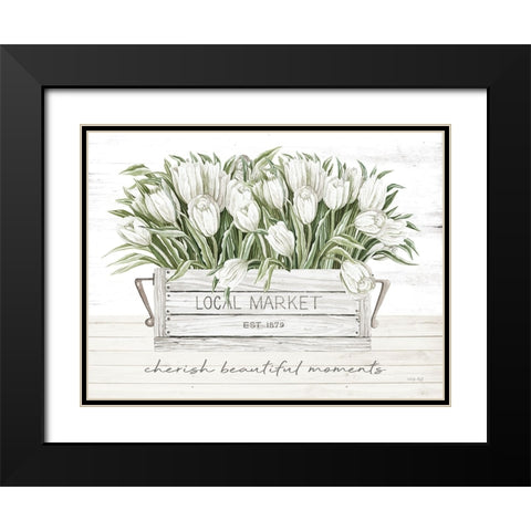 Cherish Beautiful Moments Black Modern Wood Framed Art Print with Double Matting by Jacobs, Cindy